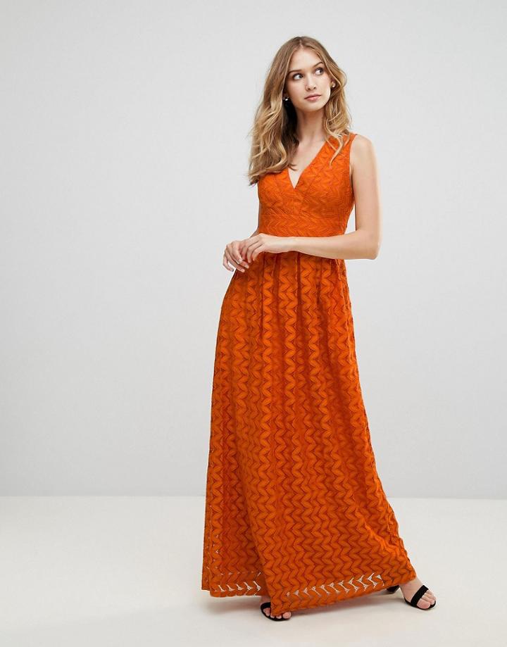 Uttam Boutique Lace Maxi Dress - Orange