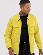Asos Design Utility Jacket In Neon Yellow