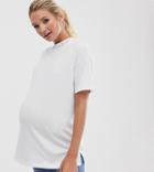 Asos Design Maternity T-shirt With Cute Embroidery-white