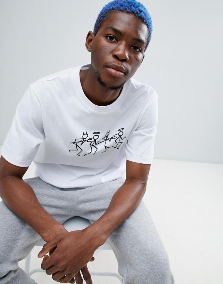 Weekday Frank Stick T-shirt - White
