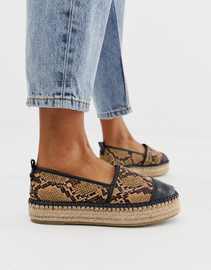 Asos Design Julee Snake Flatform Espadrilles - Multi