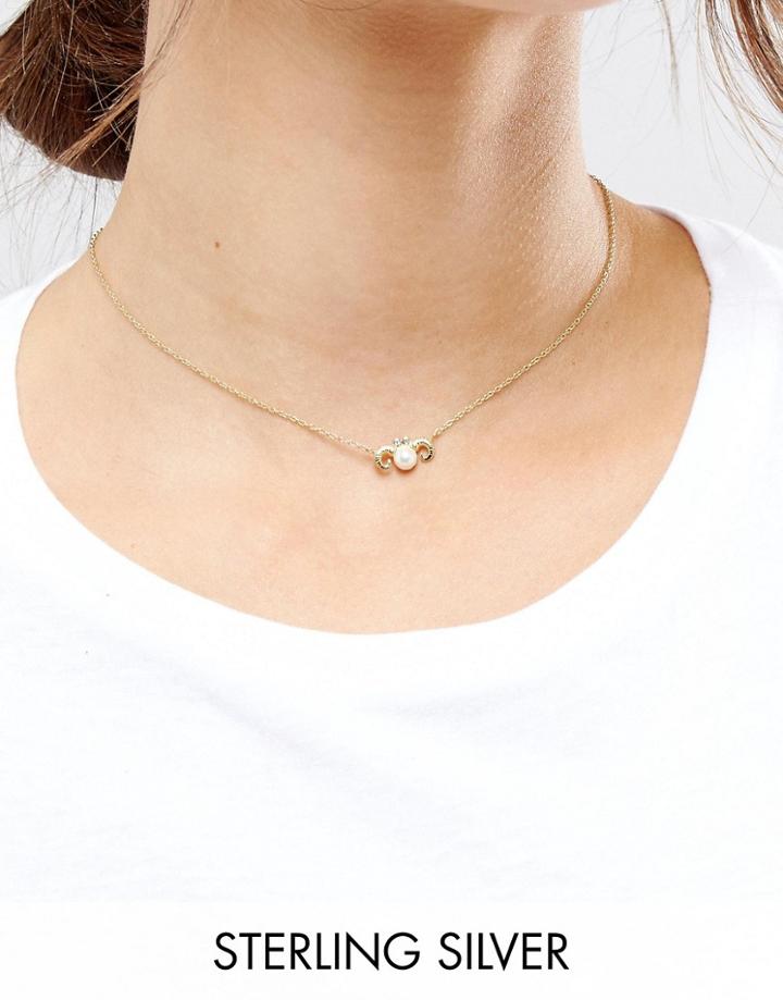 Asos Sterling Silver Gold Plated Taurus Necklace - Copper