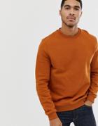 Asos Design Sweatshirt In Dark Orange - Orange
