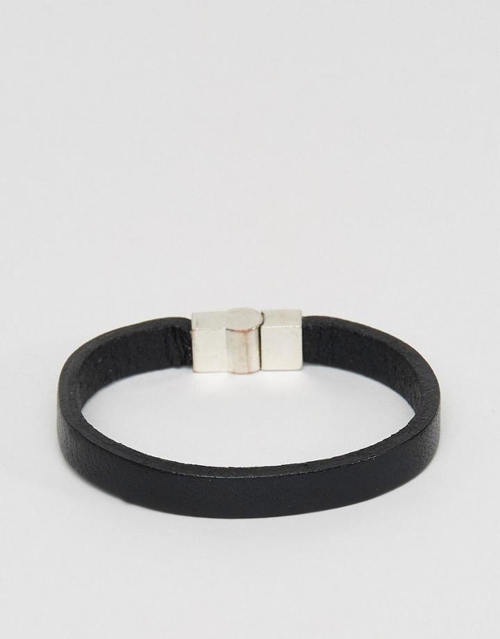 Jack & Jones Leather Bracelet - Black