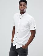 Esprit Short Sleeve Cotton Linen Shirt - White