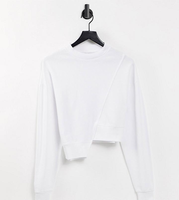Asyou High Low Hem Sweatshirt In White