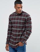 New Look Check Shirt In Burgundy In Regular Fit - Red