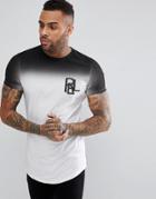 Religion T-shirt With Curved Hem And Fade Print - White
