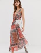 Asos Design Scarf And Floral Print Cami Maxi Dress - Multi