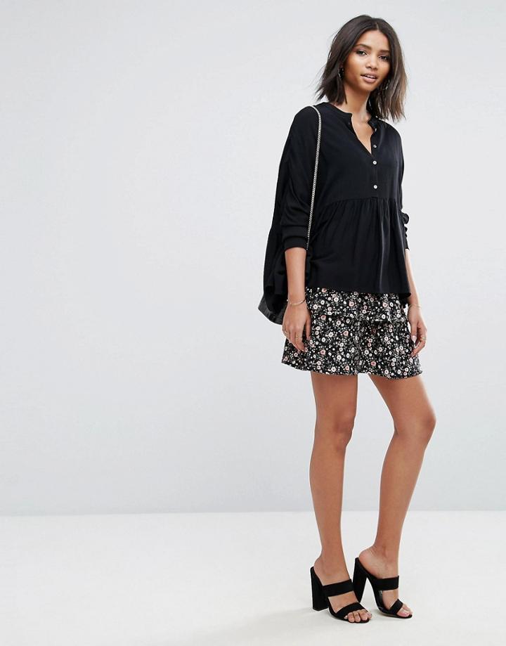 Y.a.s Ditsy Print Skirt - Black