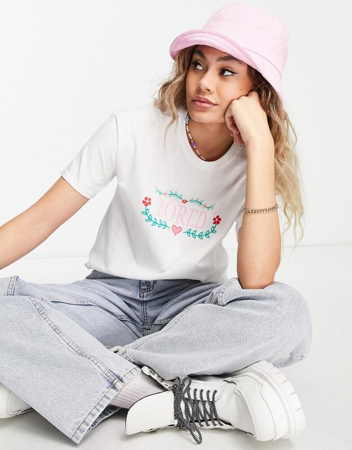 Skinnydip Bored Oversized T-shirt In White