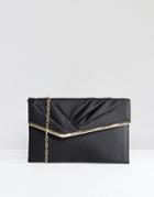New Look Rouched Flat Clutch Bag - Black