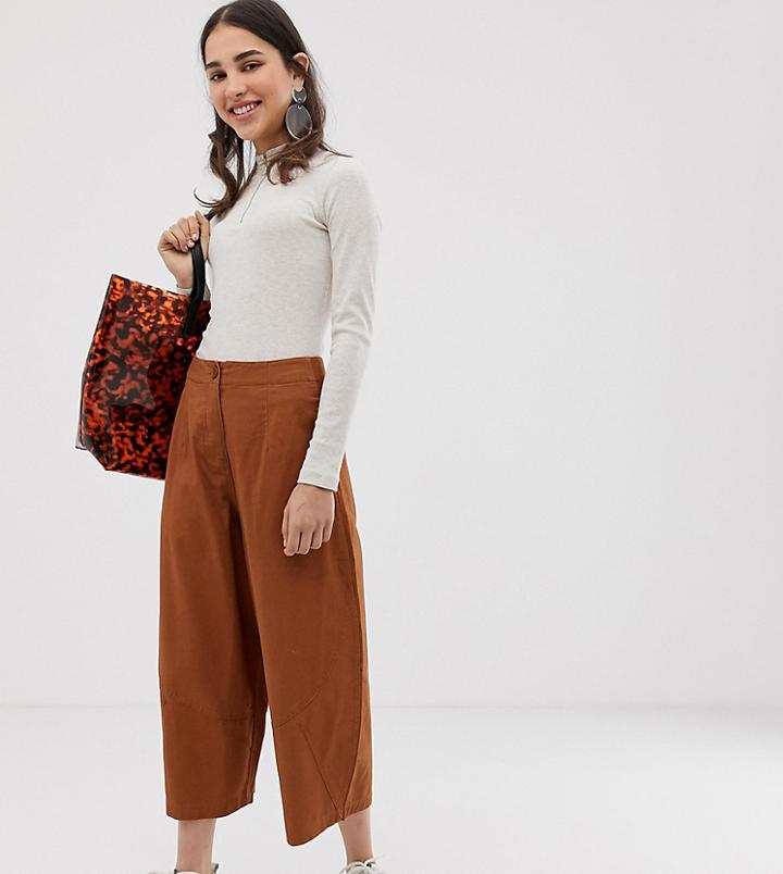 Asos Design Casual Pants With Balloon Leg - Tan