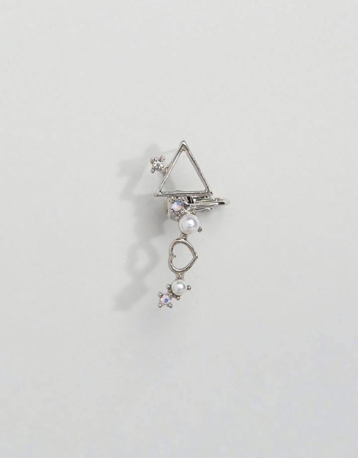 Limited Edition Triangle Heart Ear Cuff - Silver