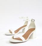 Asos Design Wide Fit Honeydew Heeled Sandals - White