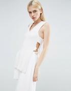Lavish Alice Cross Back Belted Knitted Tunic - White