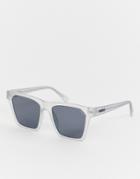 Quay Australia Square Clear Frame Sunglasses - White