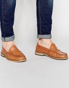 Frank Wright Penny Loafers In Tan - Tan