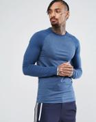 Asos Muscle Fit Long Sleeve Raglan T-shirt - Multi