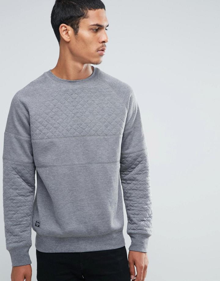 Threadbare Cut And Sew Paneled Sweater - Gray