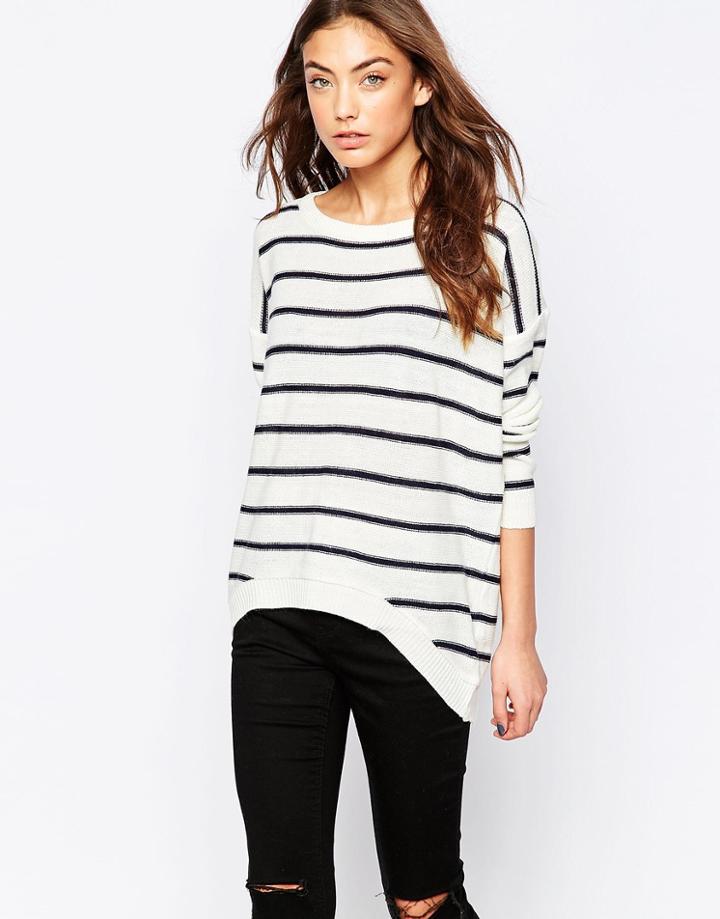 Brave Soul Longline Stripey Jumper