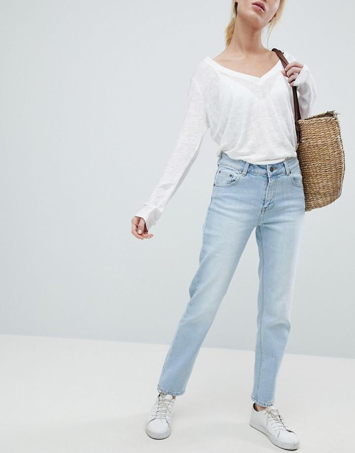 Dr Denim Edie Crop Mom Jean-blue