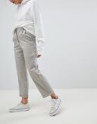 Pull & Bear Check Print Pants - Beige