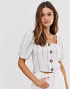 River Island Blouse With Button Through In Stripe