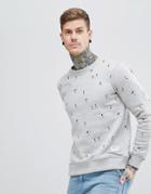 Hymn Embroidered Footballers Sweatshirt - Gray