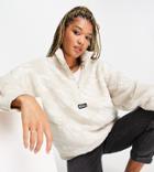 Quiksilver Popcorn Sherpa 1/4 Zip Fleece In Beige Exclusive At Asos-neutral