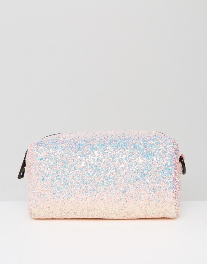 New Look Sequin Make Up Bag - Beige