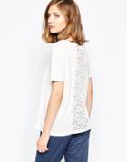 Jdy Kimmie Shirt With Lace Back Insert In White - White