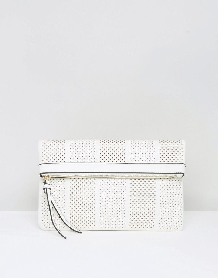 Yoki Perforated Clutch Bag - White