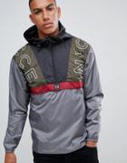 Nicce Overhead Jacket In Gray With Hood And Contrasting Panels - Gray