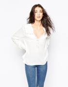 See U Soon Blouse With Lace Up Detail - Off White