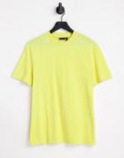 Asos Design T-shirt With Crew Neck In Yellow