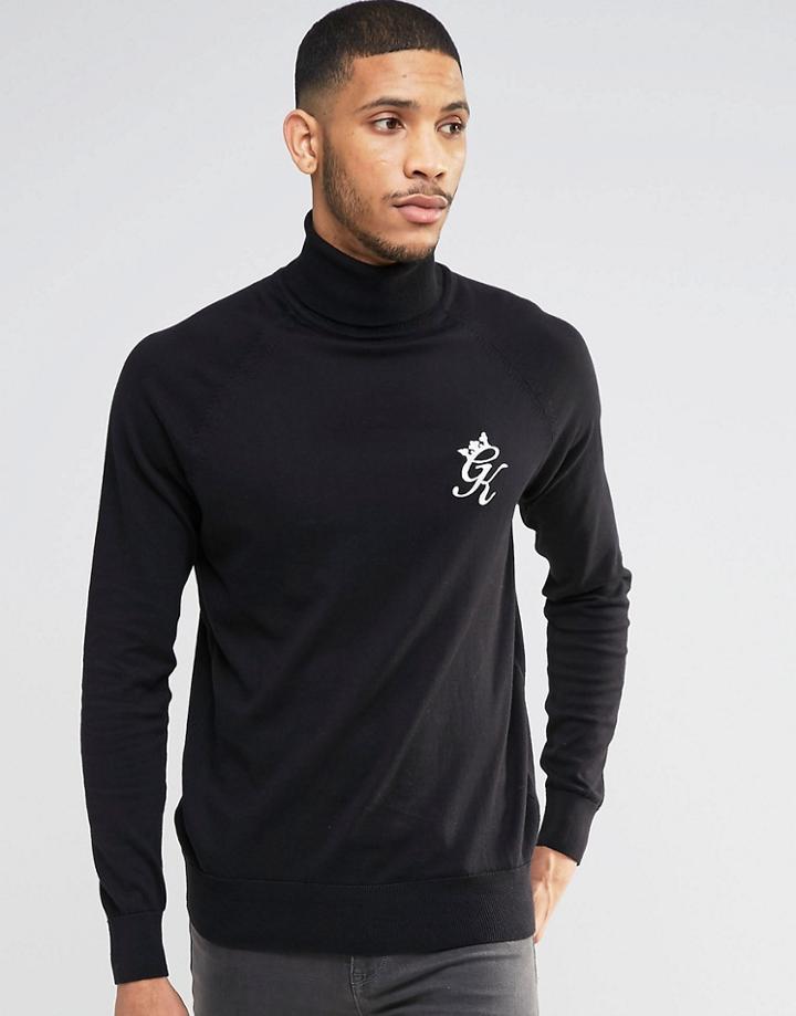 Gym King Noir Roll Neck Sweater - Black