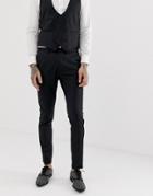 Devils Advocate Skinny Fit Tuxedo Suit Pants - Black