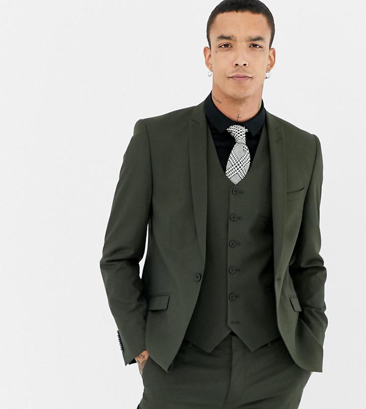 Heart & Dagger Skinny Suit Jacket-green