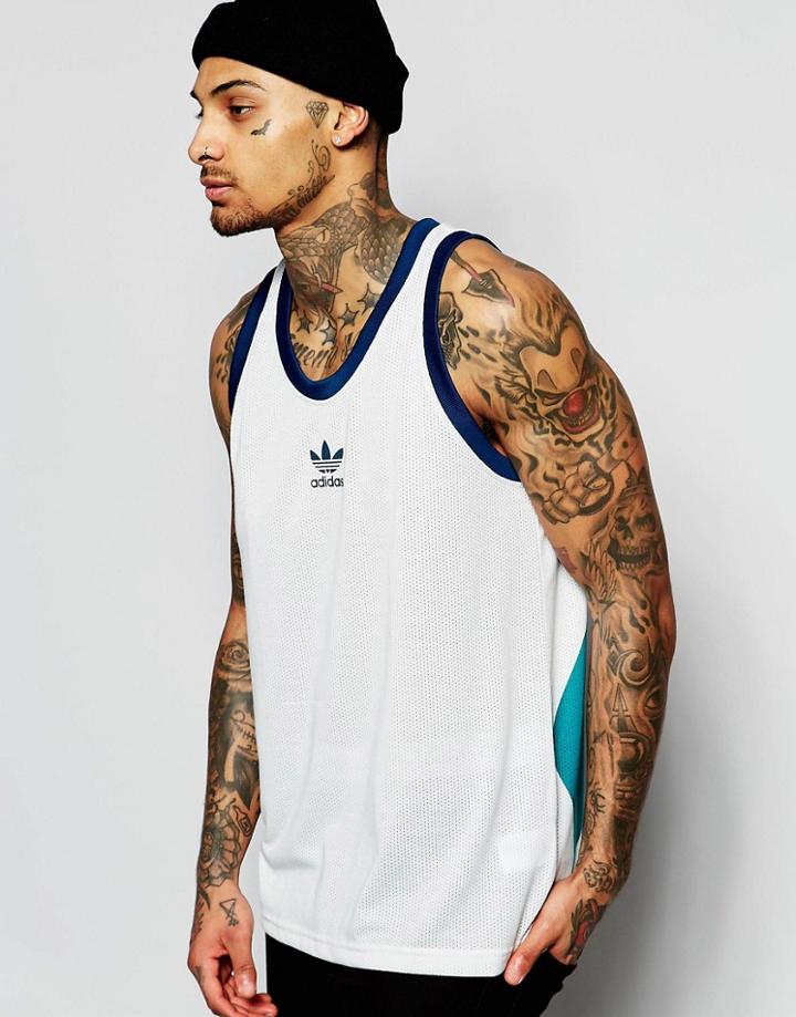 Adidas Originals Tank In Vintage Style Aj7864 - White