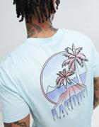 Asos Design T-shirt With Back Palm Print - Blue