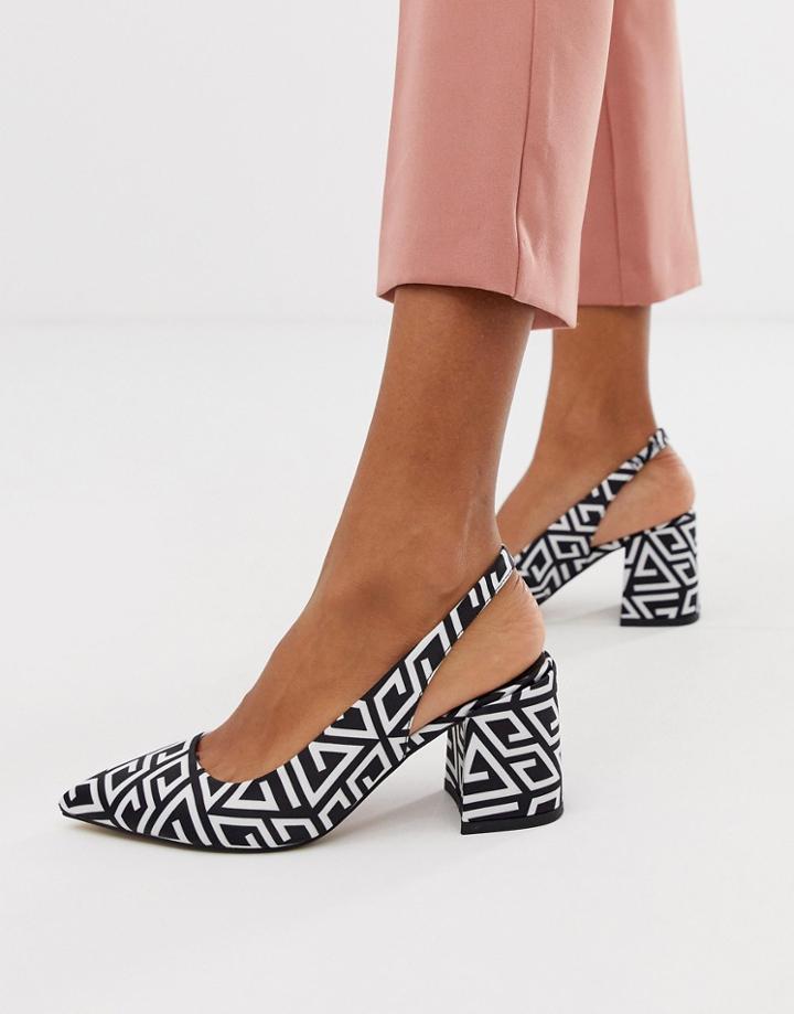 Asos Design Samson Slingback Mid Heels-multi