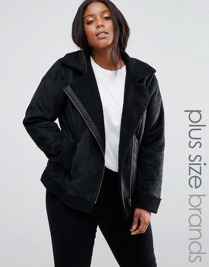 Junarose Plus Lenny Biker Jacket - Black