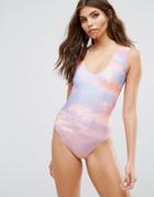 Mr Gugu & Miss Go Pink Cloud Printed Swimsuit - Pink