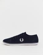 Fred Perry Kingston Twill Sneakers In Navy