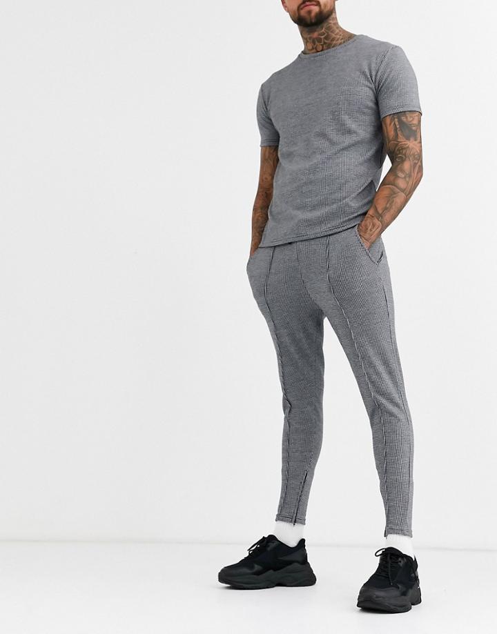 The Couture Club Cropped Sweatpants In Houndstooth