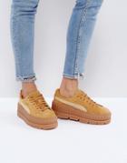 Puma X Fenty Suede Creepers In Sand - Beige