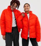 Collusion Unisex Puffer Jacket In Red