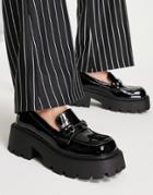 Truffle Collection Chunky Trim Loafers With Exaggerated Sole In Black