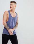 Asos Design Tank With Extreme Racer Back In Blue - Blue